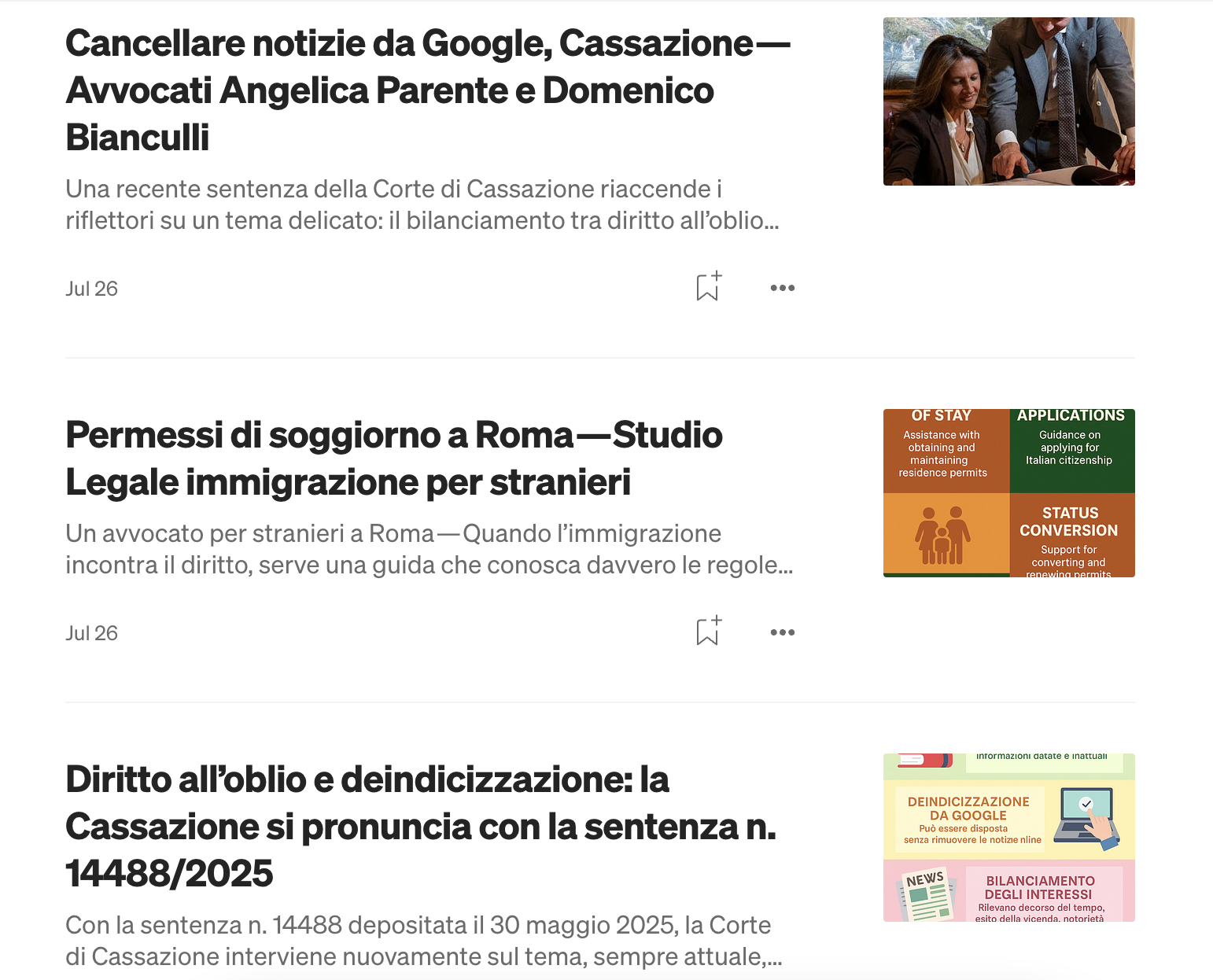 Su Medium gli approfondimenti legali a cura dello Studio Parente Bianculli